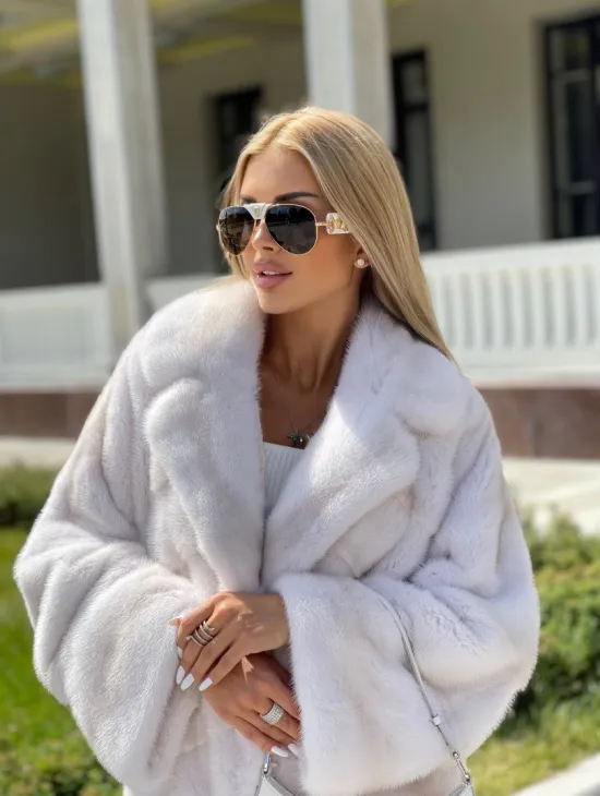 Шуба из датской норки в цвете паломино - фото 1