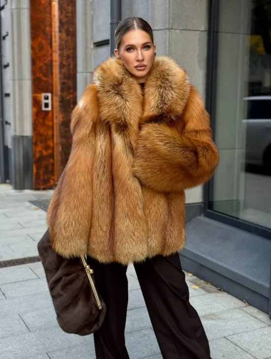 Шуба из лисы - рыжая - фото 11