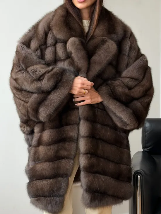 Шуба из баргузинского соболя - оверсайз - фото 3