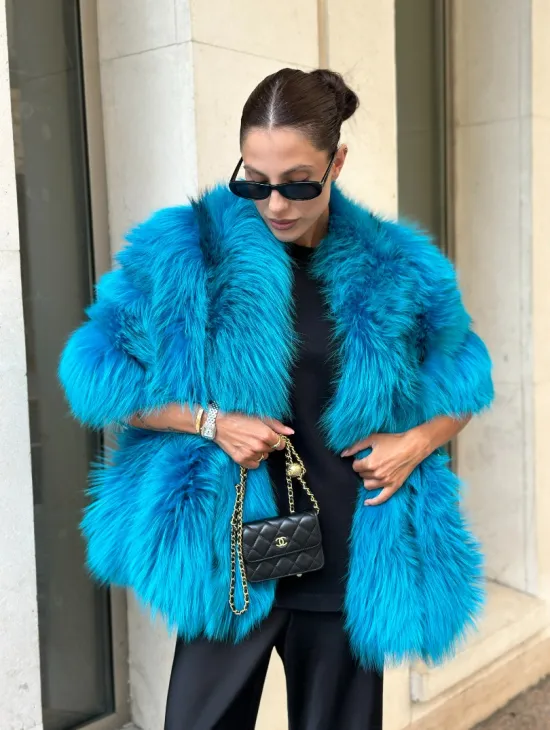 Накидка женская из меха чернобурки - Тиффани - фото 2