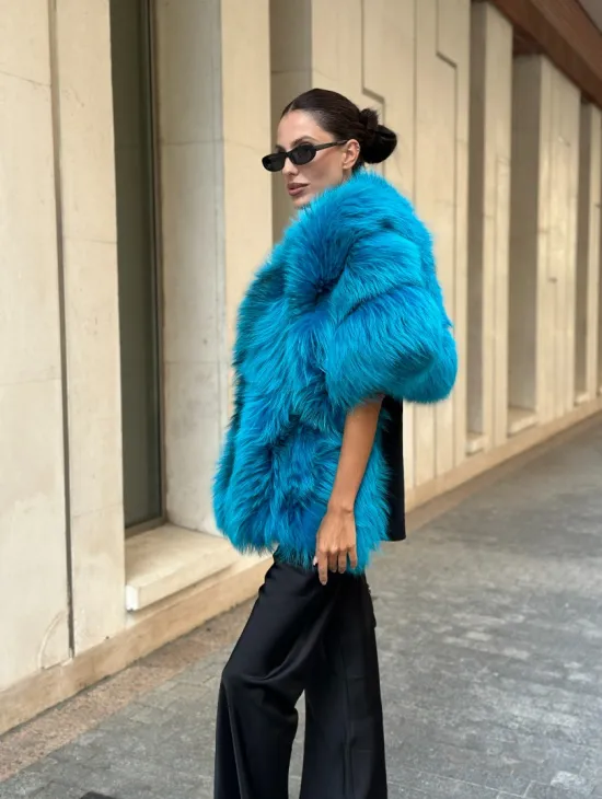 Накидка женская из меха чернобурки - Тиффани - фото 9